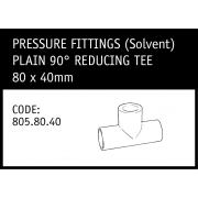 Marley Solvent Plain 90° Reducing Tee 80x40mm - 805.80.40